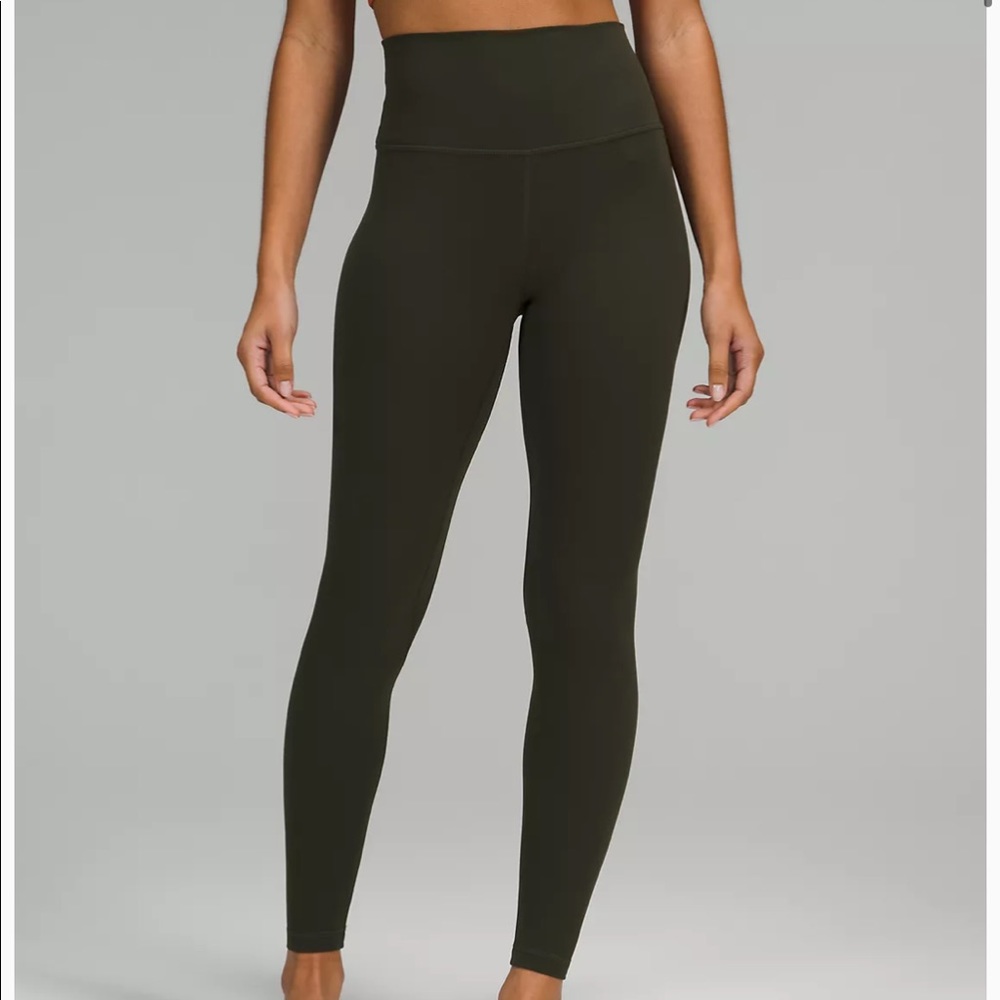 Lululemon align pant, high rise, 25” length, olive green. Like new - Picture 2 of 15